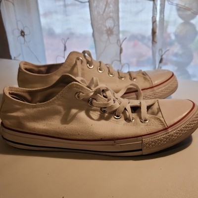 Converse All Star White Low Top Lace Up Textile Sneakers Athletic Shoes
