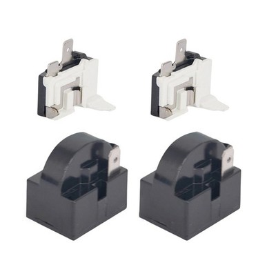 Refrigerator Starter Relay QP2-4.7 2 Pin + 6750C Overload Protector for Fridge