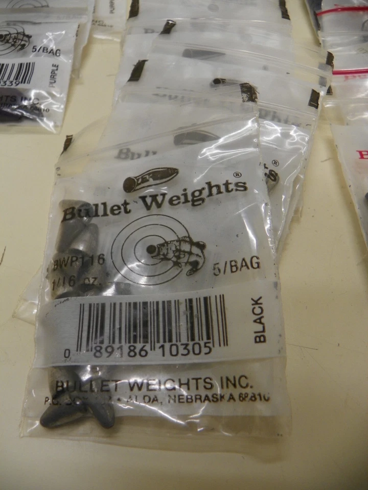 Bullet Weights 1/4 &1/16 oz, 5 per bag x 36 bags Fishing Sinkers - image 3 of 4