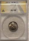 1943 (P) Lincoln Wheat Cent Penny Steel ANACS AU58