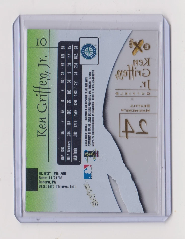 Ken Griffey Jr. 1998 Skybox EX 2001 Card #10 SEATTLE - Image 2 of 2