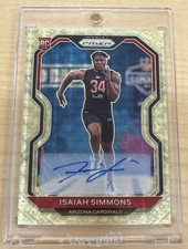 2020 Panini Prizm Football Isaiah Simmons RC Auto Gold Vinyl #2/5