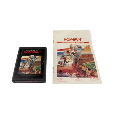 Home Run Cartridge & Manual   Fast Action Baseball Game Atari 2600 