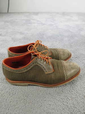 #ad Allen Edmonds Baton Rouge Shoes Mens Size 9.5 D Green Linen Cap Toe Derby Dress $47.99