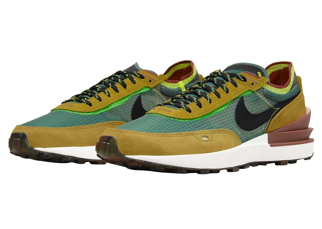 Nike Waffle One SE Golden Moss Mens Suede Mesh Sneakers Sz 8 Nike Waffle One SE Golden Moss Men main image 2
