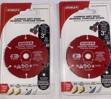 Two - Diablo Dcw030car101f 3-in. Diameter General Purpose Wheels 38-in. Arbor