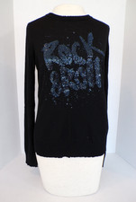 Zadig  Voltaire Sequined Rock  Roll Cashmere Sweater Womens Size Large