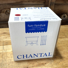 CHANTAL Fun Fondue RED 3 Cup Stainless Steel Stand & Forks