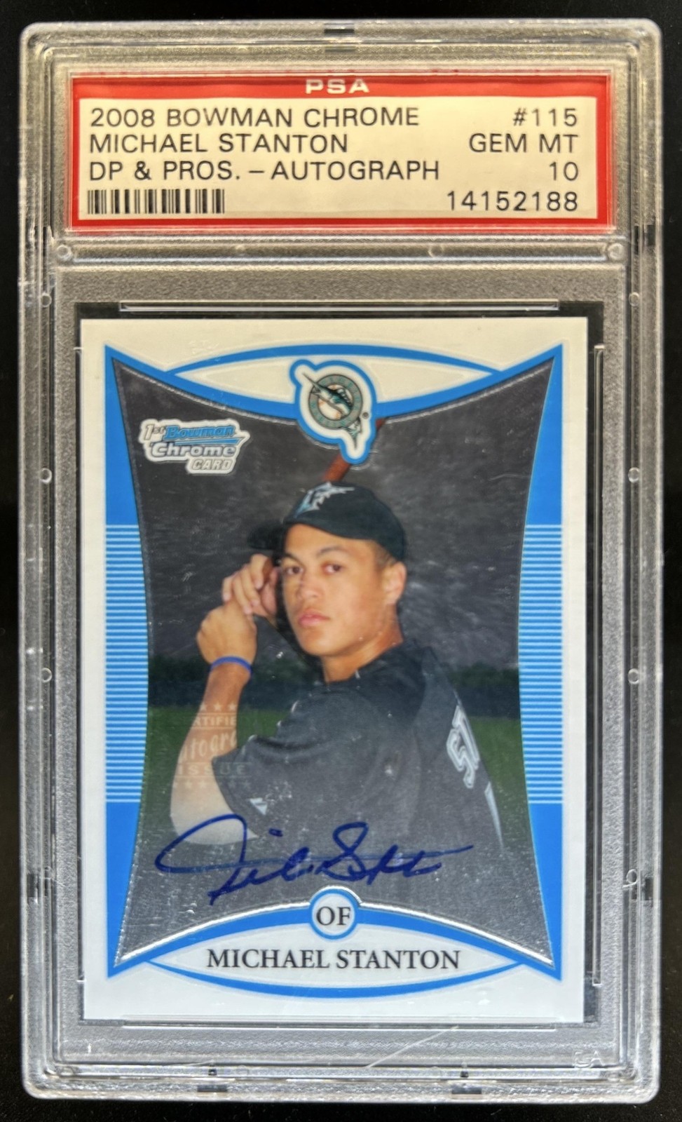 2008 Bowman Draft Picks & Michael Stanton Chrome 1st Auto #BDPP115 PSA 10