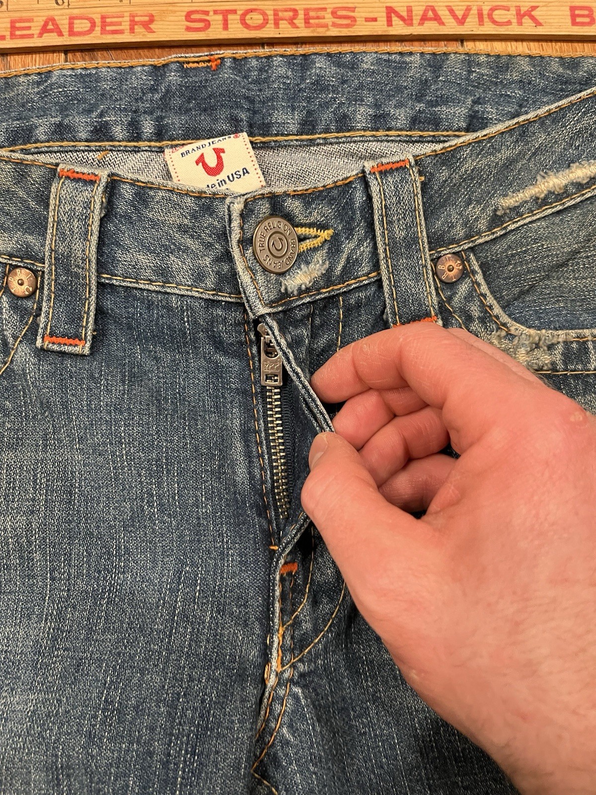 True Religion Jeans Blue Joey Womens Size 32 Bootcut Flared Big Twisted Y2K New thumbnail 5