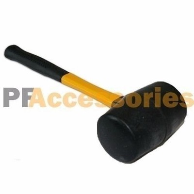 24 oz Rubber Mallet Hammer Fiberglass Grip Handle 12'' inch Length NEW