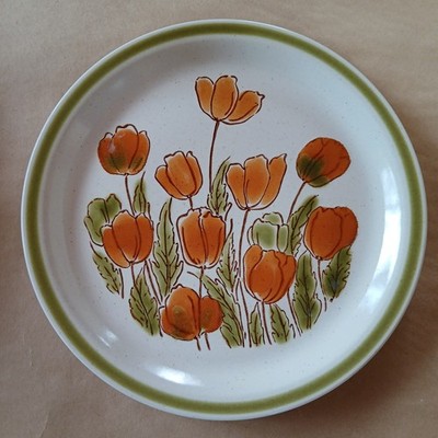 Spring Collection Stoneware 'Meadowbrook' Japan 11'' Dinner Plate, Orange Tulips