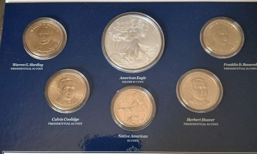 2014 Annual Uncirculated Dollar 6 Coin Set Silver Eagle Sacagawea Presidential - Picture 2 of 4