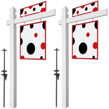 72" x 36" Real Estate Yard Sign Post with 2 Cap Options - Vinyl PVC - White -