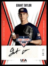 2019 USA Stars & Stripes 16U National Team Signatures Red Ink Grant Taylor Auto