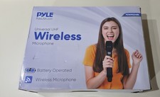 Pyle PDWM224BK Uhf Wireless Microphone System, 4 Handheld Mics - Black