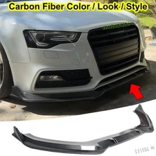 For 08-17 AUDI A5 S5 S-Line B8 B8.5 8T 8F Front Lip Splitter Carbon Fiber Color