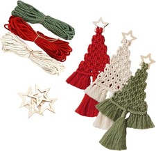 3 Pcs Christmas Tree DIY Macrame Kit Woven DIY...