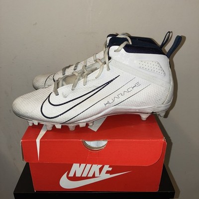 NIKE Alpha Huarache 7 Lacrosse Cleats White Navy BQ4183 112 Mens Size 10.5 