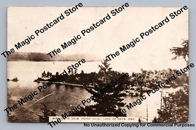 Point Ideal LAKE OF BAYS Ontario RPPC Vintage Huntsville Photo Cover Muskoka '28