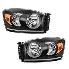 Headlight Assembly For 07-08 Dodge Ram 1500 07-09 2500 3500 Halogen Black