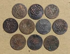 Lots 10 Pcs Dutch VOC 1 Duit 1745 - 1793 New York Penny Copper Coin_Z792