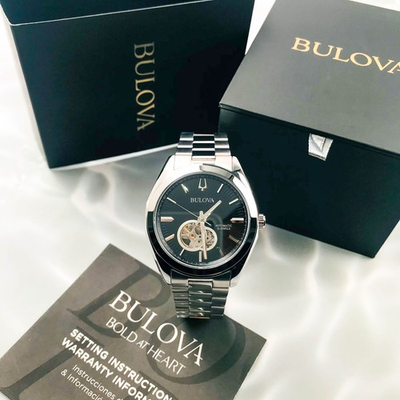 #ad Bulova Surveyor 96A270 Automatic Men#x27;s Watch with Open Heart Black Dial 42mm $195.60