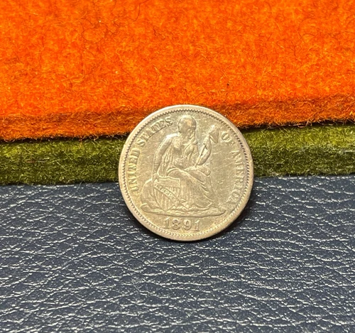 (#102358) Seated Liberty Dime:  1891   XF+   (see video!!)