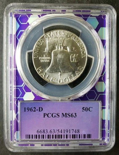 1962 D 50c Franklin Silver Half Dollar PCGS MS63