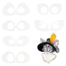 6 Pairs 6 Styles White Acrylic Fursuit Eye Blanks 2D Craft Eyes for DIY Cosplay