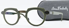 Anne et Valentin Glasses Frame Syntax A181 Panto Matt Green Wood Look Type Large
