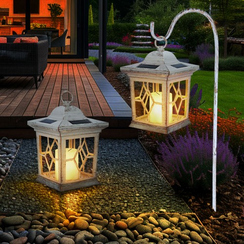Lampada Solare Da Esterno Con Picchetto In Vetro Bianco LED Set Di 2