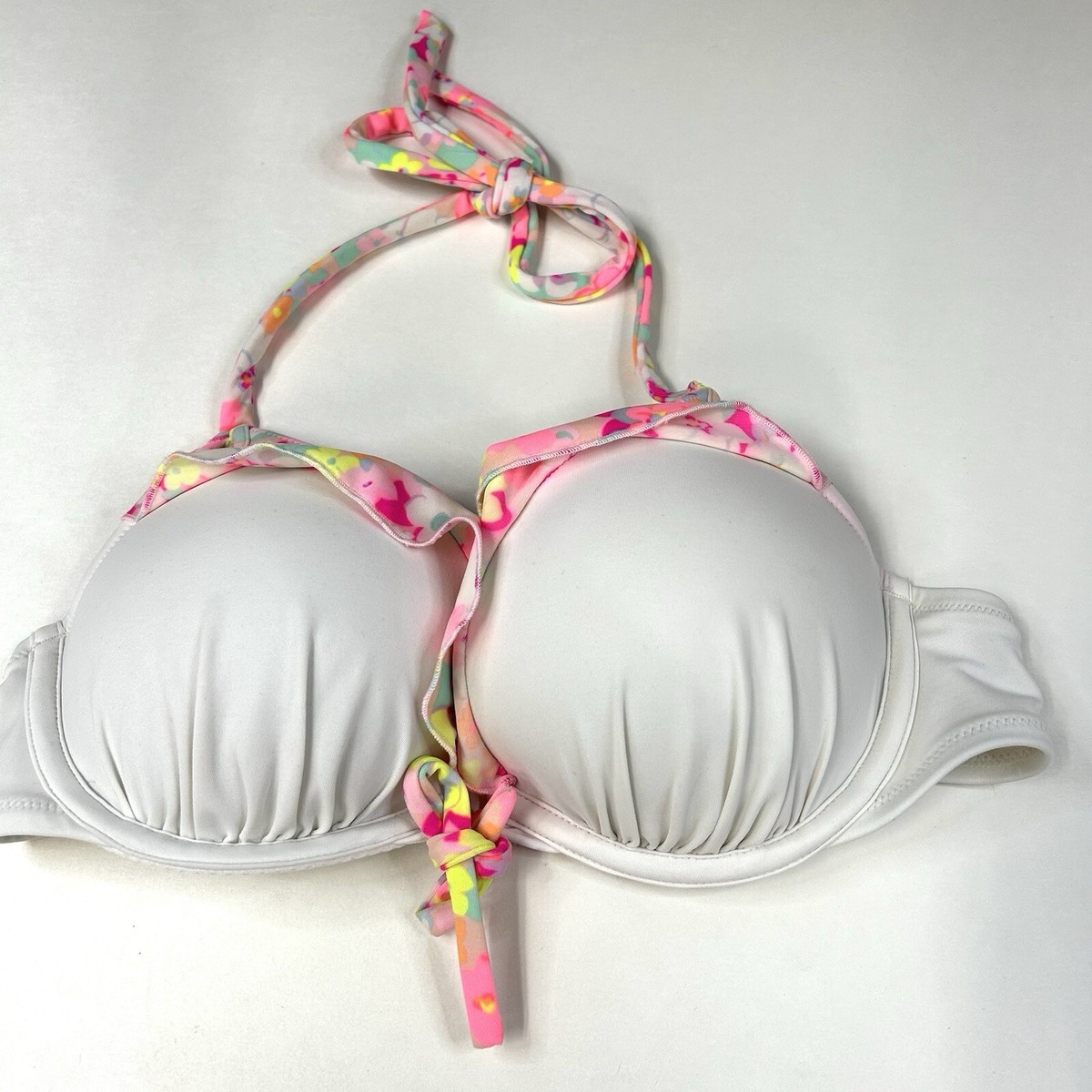 Y2K Victorias Secret 34B Gorgeous Bikini Top Pushup White