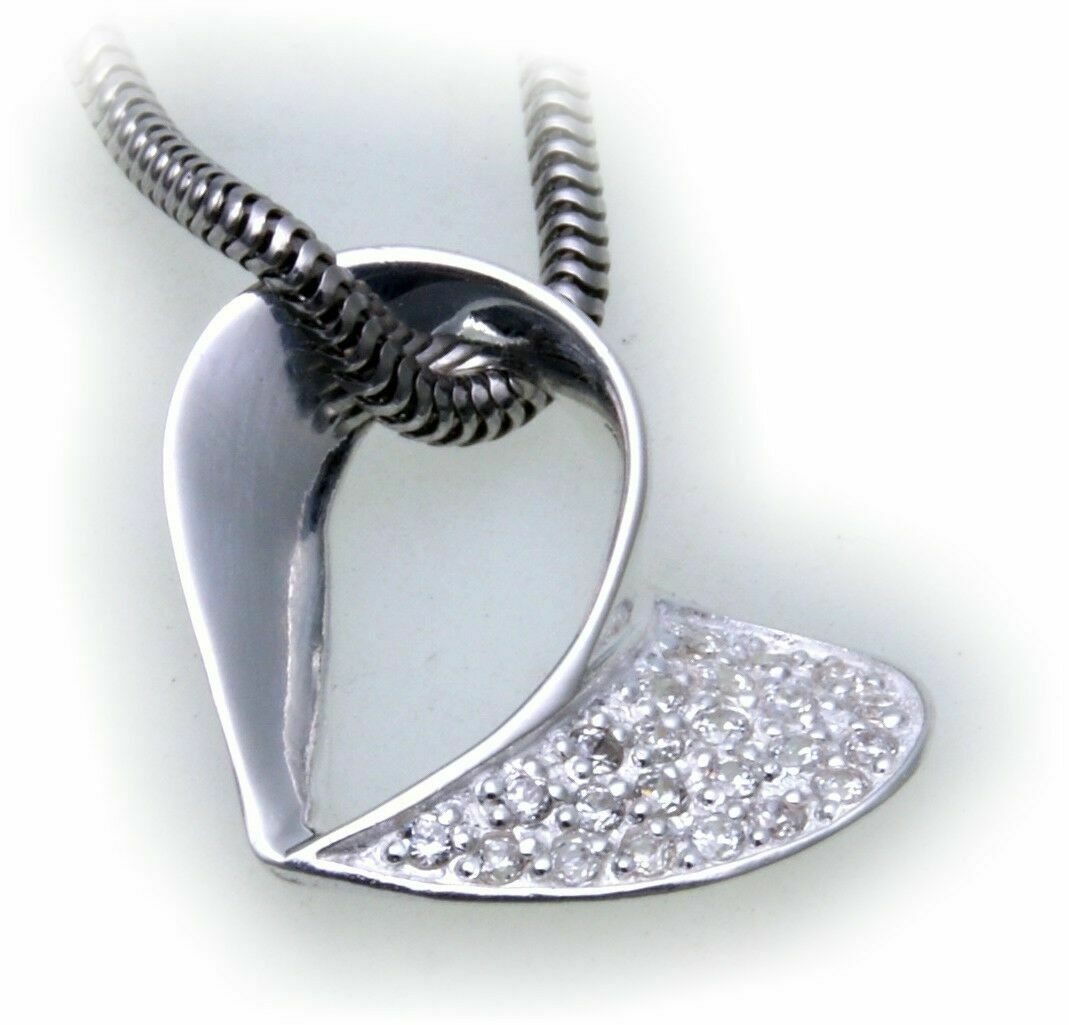Pendentif Argent Zircone Rhodie Coeur 531396