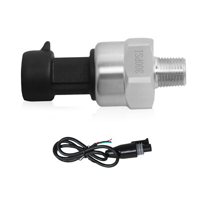1/8''NPT Thread Pressure Sensor 300PSI 5V DC for Oil Fuel Gas Water Air Pressure