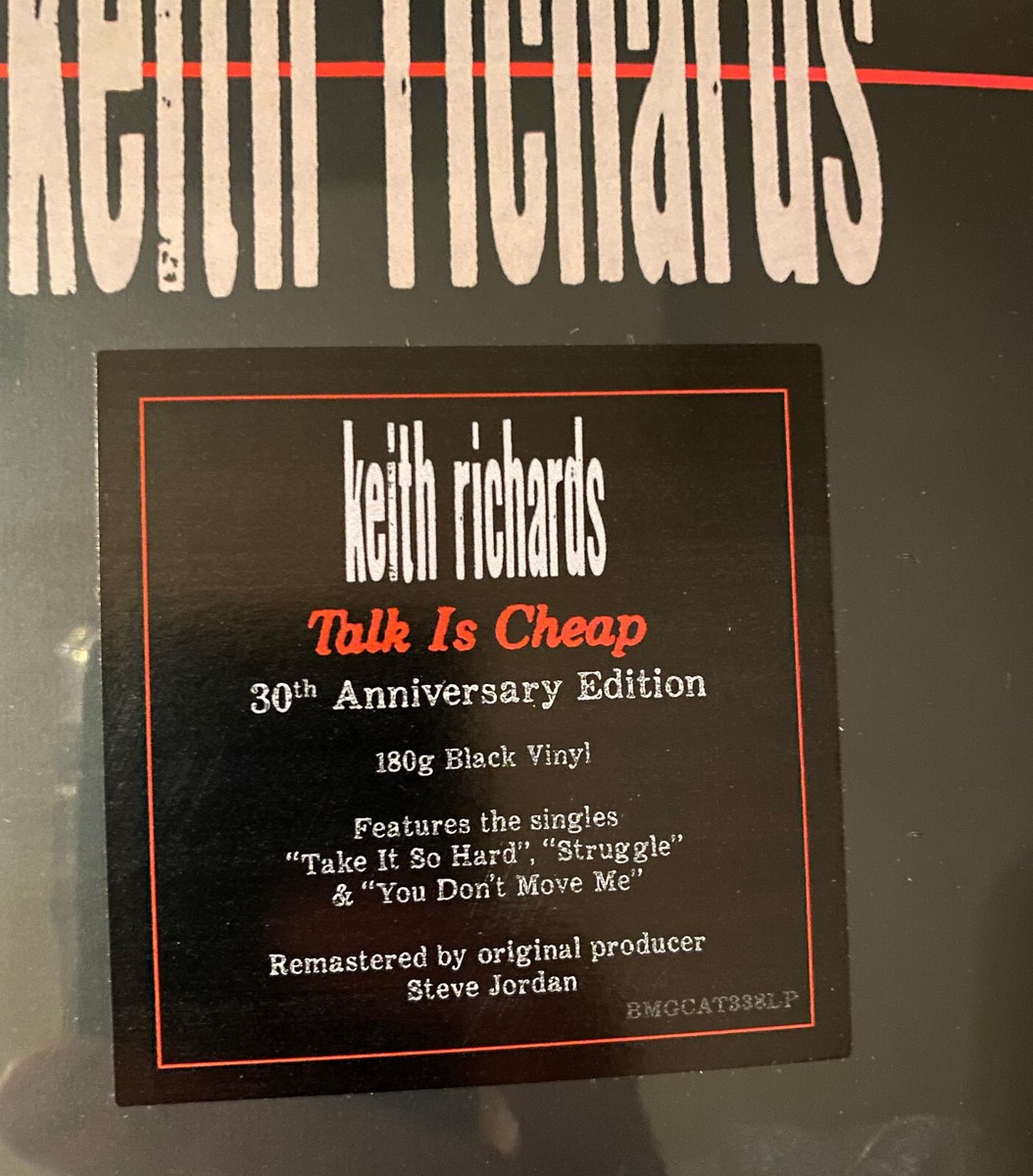 keith richards (VERY RARE TEST!! 送料込) KEITH RICHARDS Talk Is Cheap 30th Anniversary 180 gram BLACK Vinyl