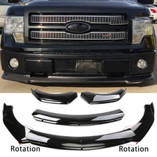 Gloss Black Car Front Bumper Spoiler Lip Splitter Body For Ford F-150 Lariat XL