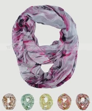 Oil Paint Blur Tie Dye Block Circle Loop Wrap Infinity Scarf Multi Color Soft