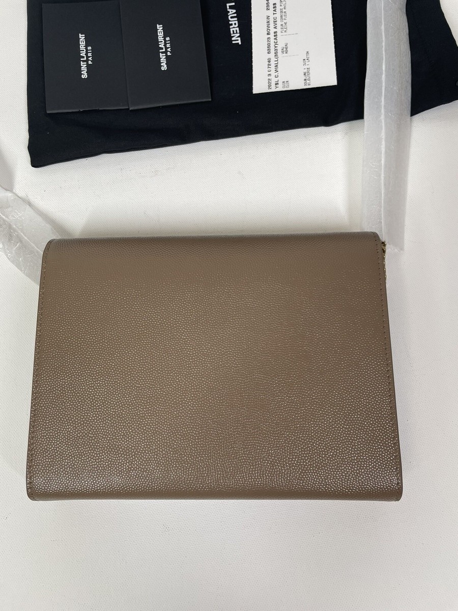 NEW SAINT LAURENT YSL LEATHER CASSANDRA CHAIN WALLET BAG PURSE BOX