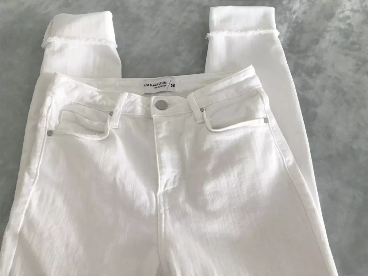 Just black denim white jeans sales