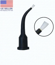 DDM Dental Delivery Tip Liner Pre-Bent Curved Brush Tip - 100PCS #CDTWB