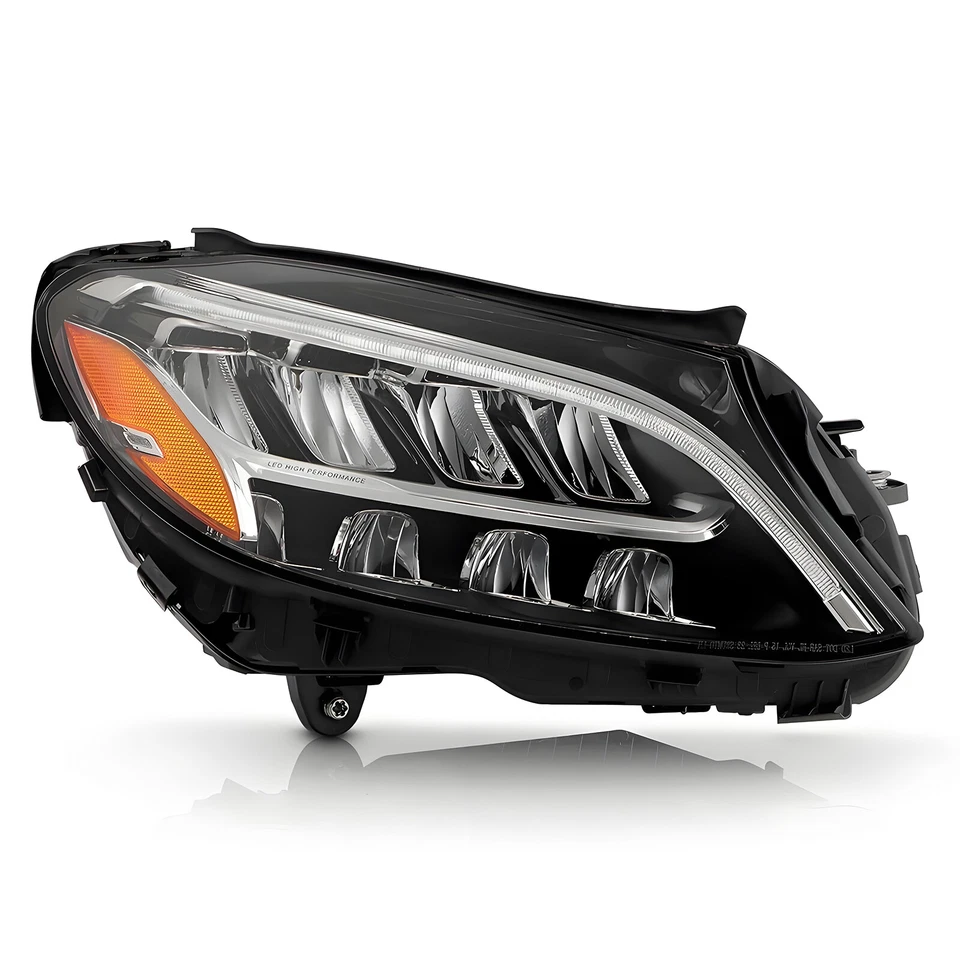 4 Pins LED Headlight w/o Cornering Lamp For 2021-2022 Mercedes Benz C Class RH Foto 2 de 4