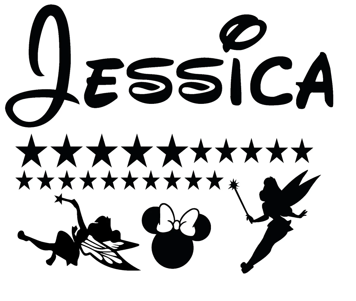 CALCOMANÍA ADHESIVA DE PARED DE VINILO CON NOMBRE PERSONALIZADO ESTILO DISNEY PERSONALIZADA Habitación de Niños