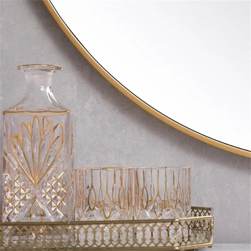 Elegant Decor Eternity 39" Round Mid Century Metal Frame Mirror in Brass - Picture 5 of 6