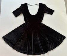 Kimchi Blue Urban Outfitters Women's Black Velvet Mini Skater Dress Small