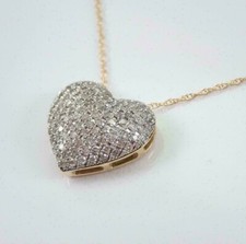 2Ct Lab Created Round Diamond Cluster Heart Pendant 14K Yellow Gold Plated