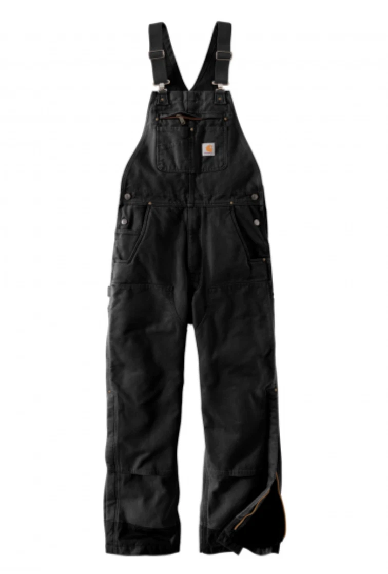 Carhartt men's quilt top lined sandstone bib overalls
