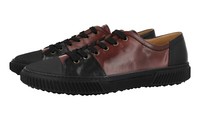 Prada Leder Stratus Sneaker - 4E3058 - Schwarz Bordeaux - Neu - 9 43