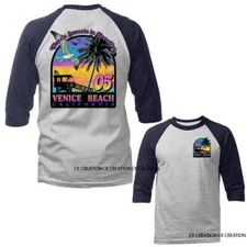 Classic Sunsets in Paradise Venice Beach California 3/4 Sleeve Raglan