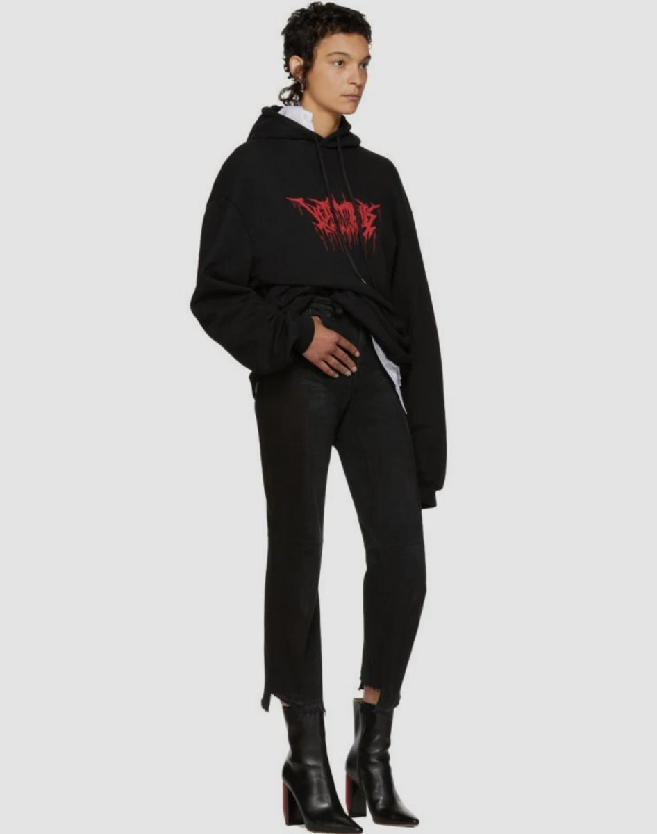 Designer Vetements Oversized Metal Logo Hoodie, No Show, Size M